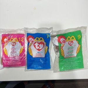 McDonalds Beanie Baby THREE #12, 7 & 9 Chip , Claude and Mel 1999 new